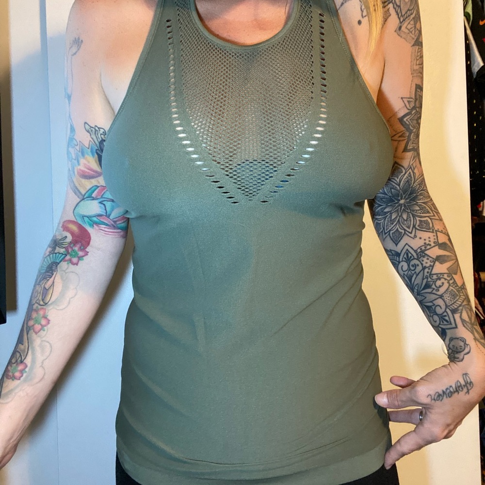 Army green dri-fit tank top